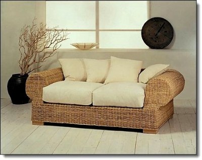 Artikel Rattansofa (2-Sizter) - Nicki - Wohnen Mediterran mit Rattanmöbel und Flechtmöbel in Glonn bei München - Bayern