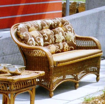 Artikel Rattan Sofa (2-Sitzer) - Anja - Wohnen Mediterran mit Rattanmöbel und Flechtmöbel in Glonn bei München - Bayern