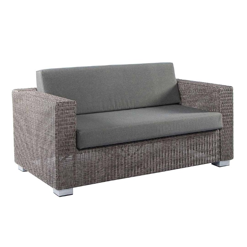 Polyrattan Sofa mit Kissen Feilnbach - Rattanmöbel und Flechtmöbel in