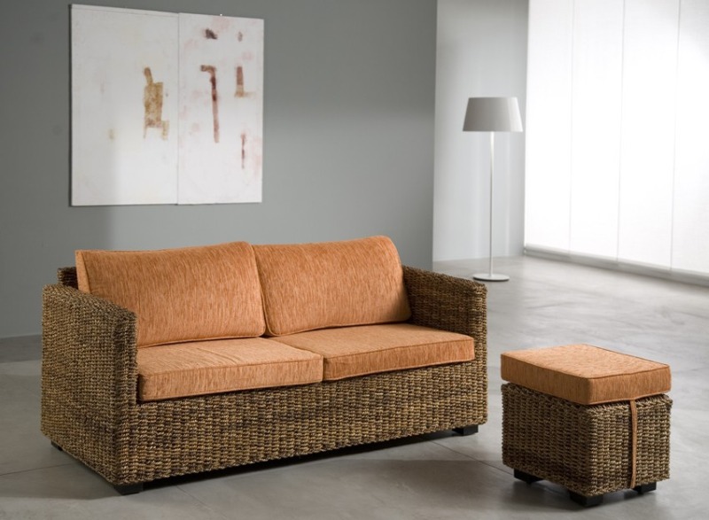Artikel 3-Sitzer Sofa, Abaca-Geflecht - Adonis - Wohnen Mediterran mit Rattanmöbel und Flechtmöbel in Glonn bei München - Bayern