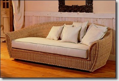 Artikel Rattansofa (3-Sitzer) - Elias - Wohnen Mediterran mit Rattanmöbel und Flechtmöbel in Glonn bei München - Bayern