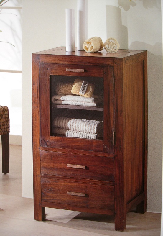 Artikel Highboard aus Teakholz - 397 - Wohnen Mediterran mit Rattanmöbel und Flechtmöbel in Glonn bei München - Bayern