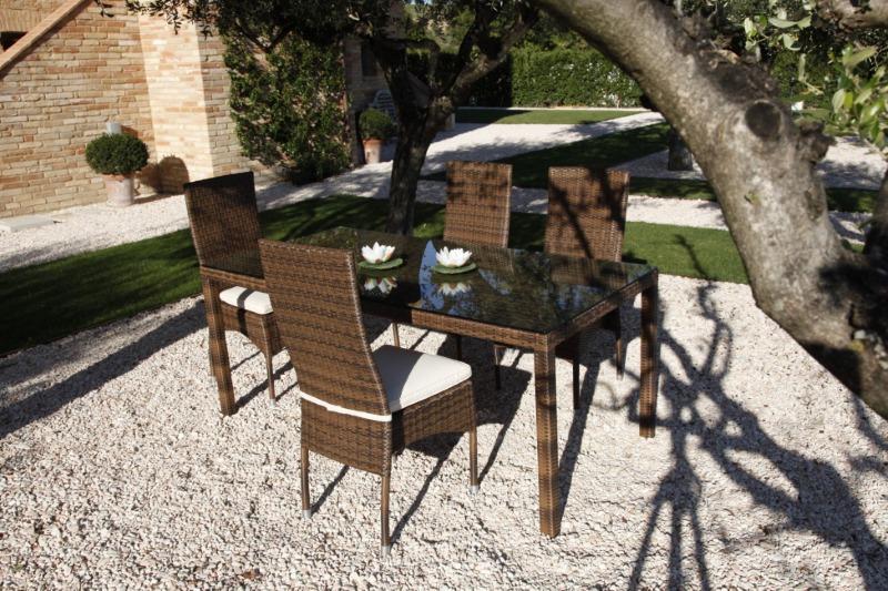 Artikel Polyrattan Gartentisch mit Glasplatte - Jona Croco - Wohnen Mediterran mit Rattanmöbel und Flechtmöbel in Glonn bei München - Bayern