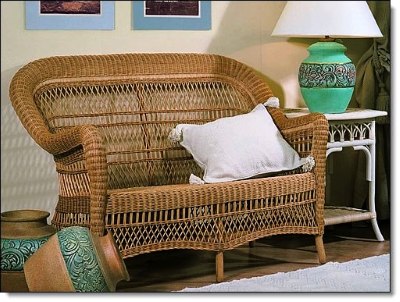 Artikel Rattansofa (2-Sitzer) - Emilia - Wohnen Mediterran mit Rattanmöbel und Flechtmöbel in Glonn bei München - Bayern