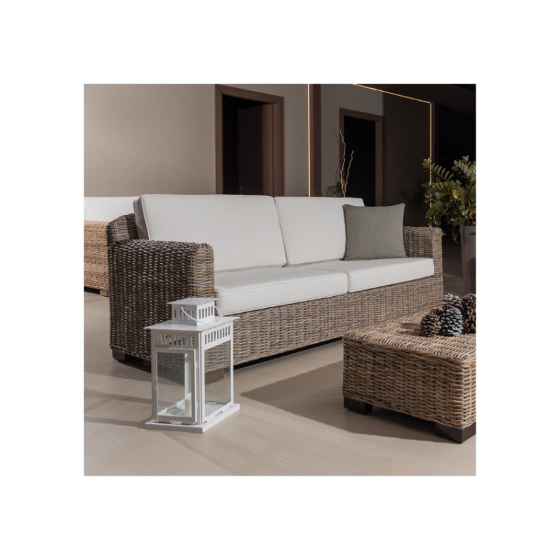 Artikel Rattan Sofa, 3-Sitzer - Beni - Wohnen Mediterran mit Rattanmöbel und Flechtmöbel in Glonn bei München - Bayern