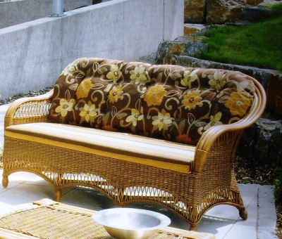 Artikel Rattan Sofa (3-Sitzer) -  Anja - Wohnen Mediterran mit Rattanmöbel und Flechtmöbel in Glonn bei München - Bayern
