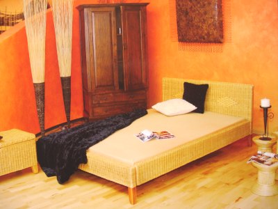 Artikel Bett aus Rattan Fabiane - Wohnen Mediterran mit Rattanmöbel und Flechtmöbel in Glonn bei München - Bayern