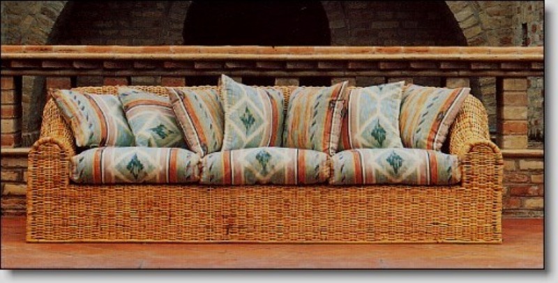 Artikel 3-Sitzer Rattansofa - Lyon - Wohnen Mediterran mit Rattanmöbel und Flechtmöbel in Glonn bei München - Bayern
