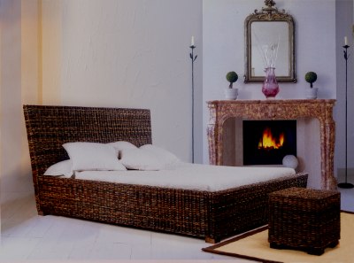 Artikel Bett aus Rattan - Ibiza - Wohnen Mediterran mit Rattanmöbel und Flechtmöbel in Glonn bei München - Bayern
