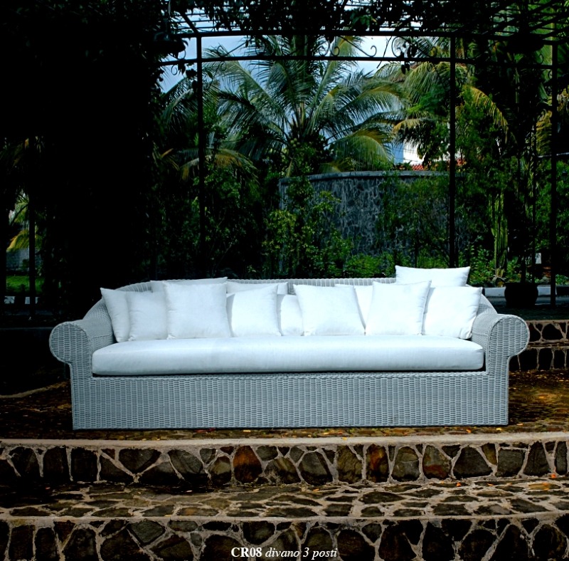 Artikel 4-Sitzer Gartensofa aus Polyrattan - Bahamas - Wohnen Mediterran mit Rattanmöbel und Flechtmöbel in Glonn bei München - Bayern