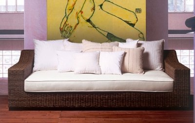 Artikel Rattan Sofa (3-Sitzer) - Mira - Wohnen Mediterran mit Rattanmöbel und Flechtmöbel in Glonn bei München - Bayern
